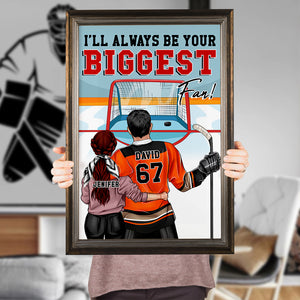 Personalized Hockey Couple Poster - I'll Always Be Your Biggest Fan - Couple Shoulder to Shoulder - Poster & Canvas - GoDuckee