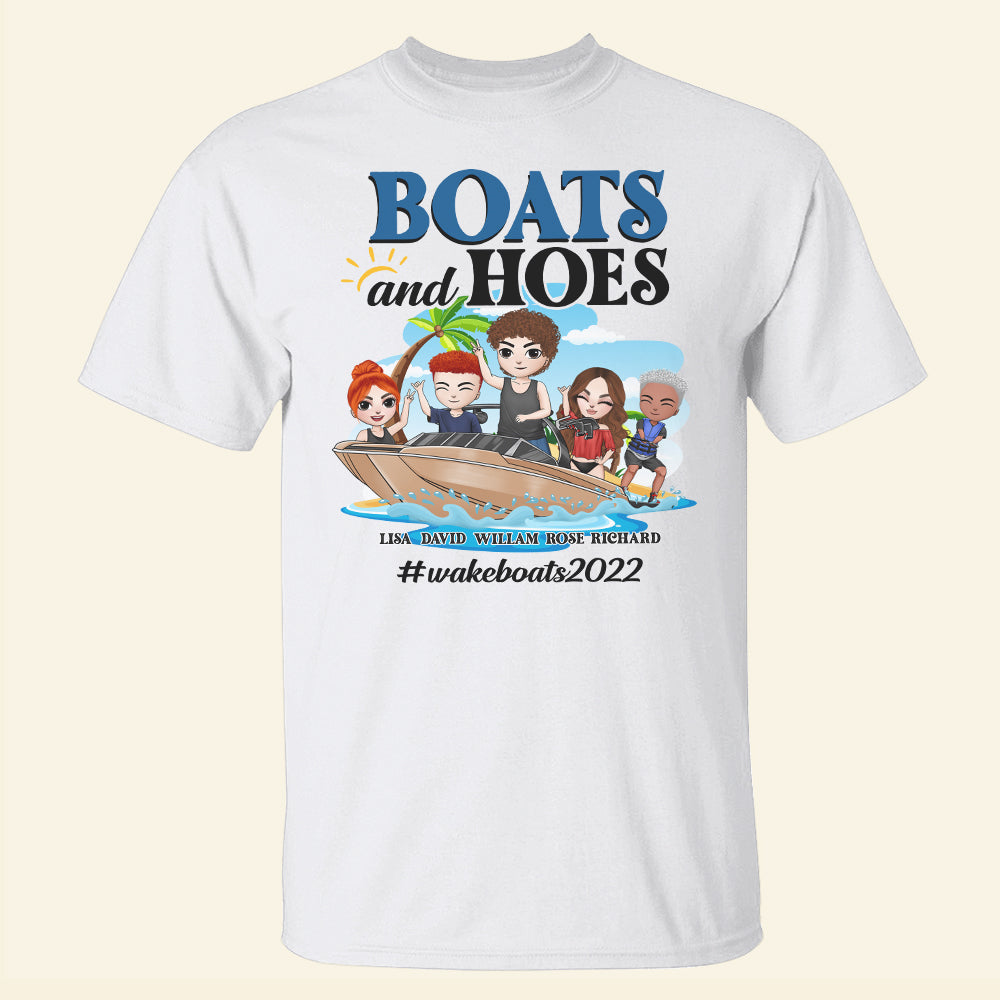 Wake Boats Boats And Hoes Personalized Shirt Gift For Friends - Shirts - GoDuckee