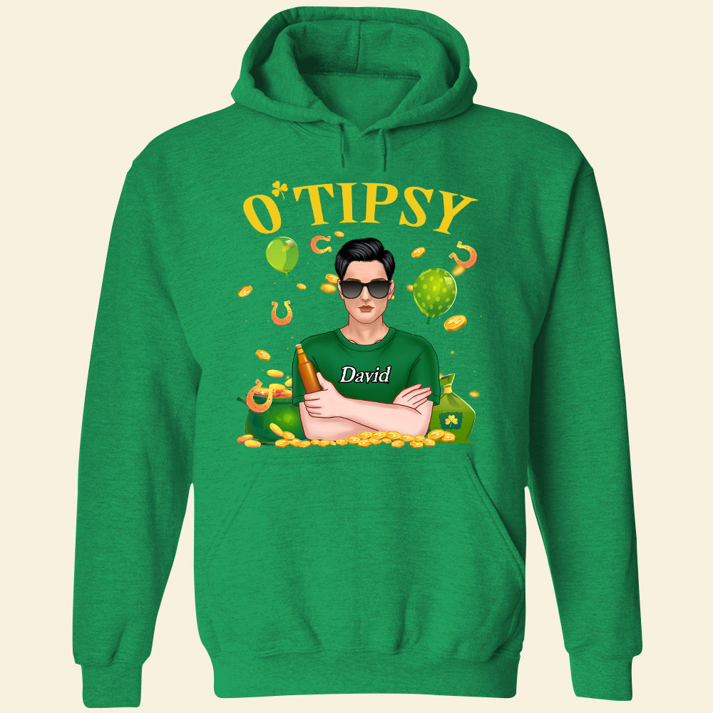 Drunken Drunkest Drunker Tipsy - Personalized Shirts - Gift for Couple - Couple With Arms Crossed - Shirts - GoDuckee