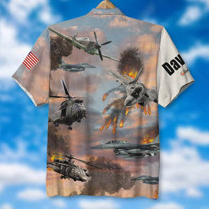 Military Air Fighter, Helicopter, Attack Plane Entering The Air Combat, Personalized Air Force Hawaiian Shirt, Military Gifts with Custom Military Unit 01qhqn090522 - Hawaiian Shirts - GoDuckee