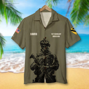 Veteran Hawaiian Shirt - Custom Military Unit - A Blank Check Payable, Soldier Front - Hawaiian Shirts - GoDuckee