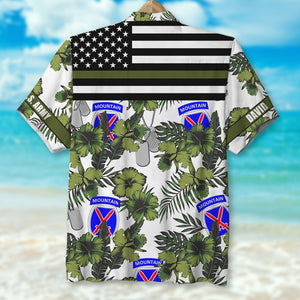 Military Personalized Hawaiian Shirt with Floral Pattern and Custom Military Unit - Military Gifts - Hawaiian Shirts - GoDuckee