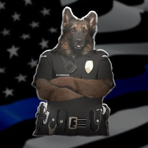 Police Image Upload Custom Shape Pillow Gift For Dog Lovers - Pillow - GoDuckee