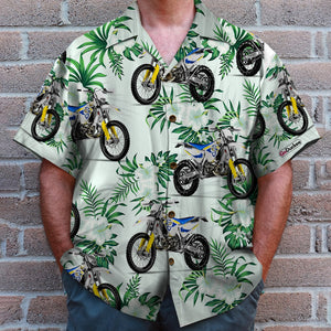 Custom Photo - Motocross Hawaiian Shirt - Floral Pattern - Hawaiian Shirts - GoDuckee