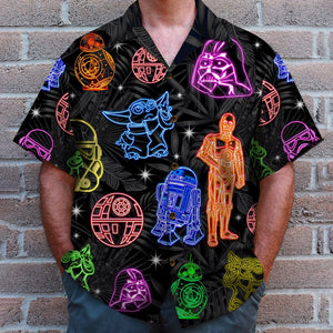 The Wars Characters in Neon Color, Hawaiian Shirt, Aloha Shirt, Gift for Fans - Hawaiian Shirts - GoDuckee