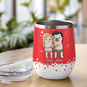 I Love Every Bone In Your Body - Personalized Couple Tumbler - Gift For Couple - Wine Tumbler - GoDuckee