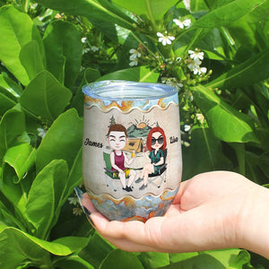 Our Family is Just One Tent Away From Full Blown Circus - Personalized Camping Family Tumbler - Gift For Family - Wine Tumbler - GoDuckee