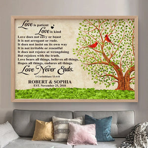 Love Is Patient Love Is Kind Personalized Couple Canvas Print, Gift For Couple - Poster & Canvas - GoDuckee