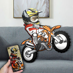Personalized Motocross Pillow - Cute Racing Boy - Pillow - GoDuckee
