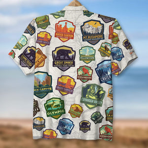 National Park Seamless Pattern, Hawaiian Shirt and Men Beach Shorts - Hawaiian Shirts - GoDuckee