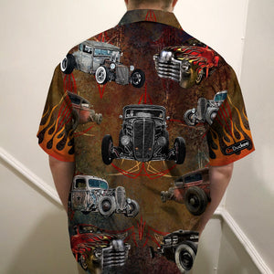 Personalized Hawaiian Shirt - Hot Rod Pattern - Hawaiian Shirts - GoDuckee