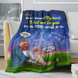 Personalized Zodiac Couple Blanket - Find Our Way To One Another - Blanket - GoDuckee