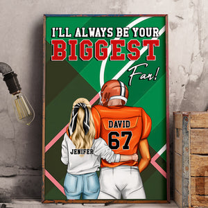 American Football Always Be Your Biggest Fans - Personalized Wall Art - Gift for Him - Couple Shoulder to Shoulder - Poster & Canvas - GoDuckee