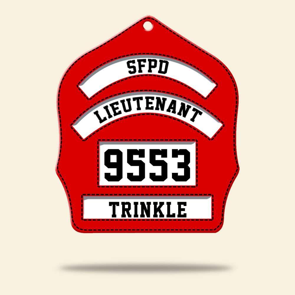 Firefighter Shield - Personalized Christmas Ornament - Gift for Firefighters - Ornament - GoDuckee