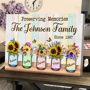 Preserving Memories Personalized Canvas Print, Gift For Family, Flower Family Canvas Print - Poster & Canvas - GoDuckee