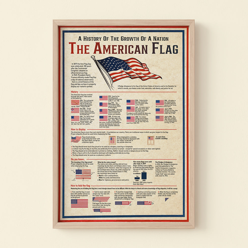 A History Of The Growth Of A Nation The American Flag Canvas Print, Gift For Independence Day - Poster & Canvas - GoDuckee