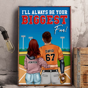 Personalized Baseball Couple Poster - Always Be Your Biggest Fan - Couple Shoulder to Shoulder - Poster & Canvas - GoDuckee