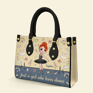 Just A Girl Who Loves Dance Personalized Ballet Leather Bag Gift For Ballet Lovers - Leather Bag - GoDuckee