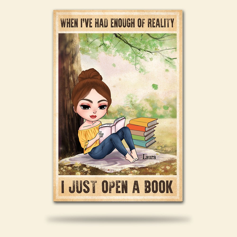 Personalized Reading Girl Poster - When I've Had Enough of Reality - Poster & Canvas - GoDuckee