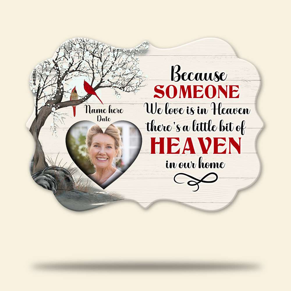 Heaven Because Someone We Love Is In Heaven - Personalized Ornament - Memorial Gift for Loss of Loved One - Ornament - GoDuckee