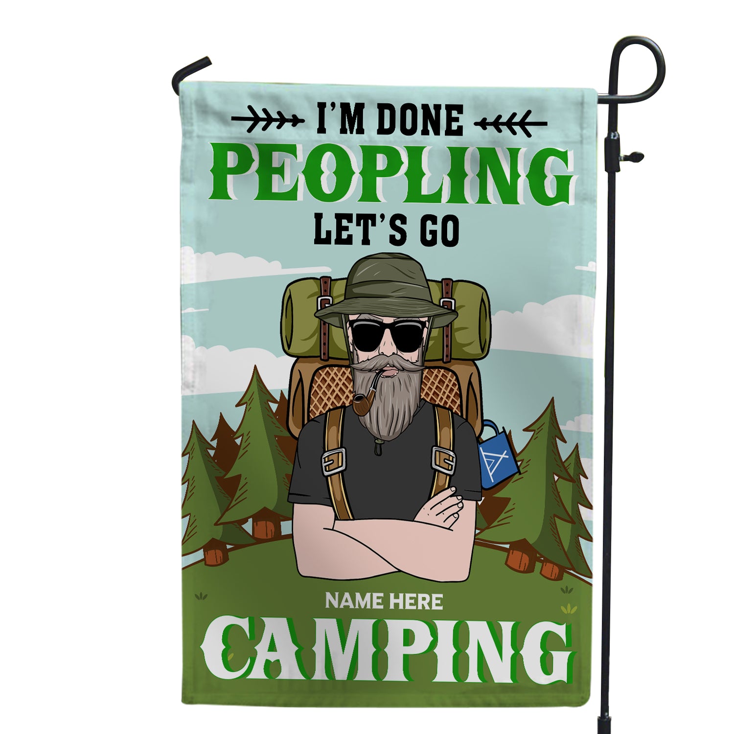 Personalized Gifts Flag Ideas For Camping Lovers, I'm Done Peopling Let's Go Camping Custom Flag - Flag - GoDuckee