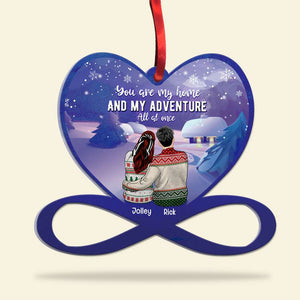 You Are My Home And My Adventure All At Once, Personalized Shape Ornament Christmas Gift For Couples - Ornament - GoDuckee