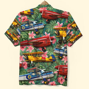 Custom Pilot Photo Hawaiian Shirt, Tropical Pattern - Hawaiian Shirts - GoDuckee