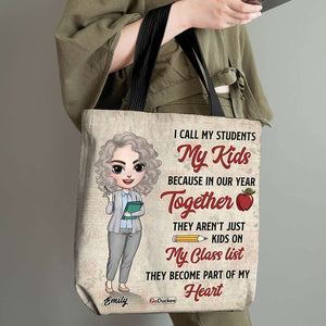 I Call My Students My Kids - Personalized Tote Bag - Gift for Teachers - Chibi Teacher Front View - Tote Bag - GoDuckee