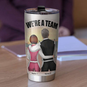 Personalized Racing Couple Tumbler - We're A Team Till Death Do Us Apart - Tumbler Cup - GoDuckee