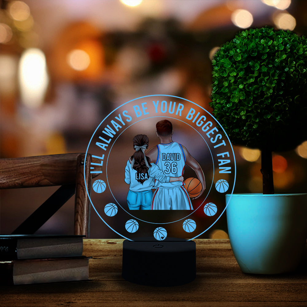 I'll Always Be Your Biggest Fan - Personalized Led Night Light - Gift for Basketball Players - Couple Shoulder to Shoulder BSB2104 - Led Night Light - GoDuckee