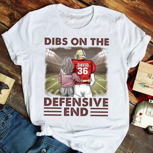 American Football Couple Dibs On The Defensive End Custom Shirts - Shirts - GoDuckee