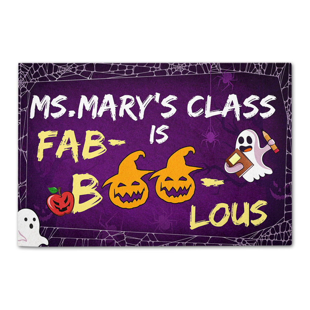 Fab-boo-lous Doormat - Pumpkin Teacher - Doormat - GoDuckee