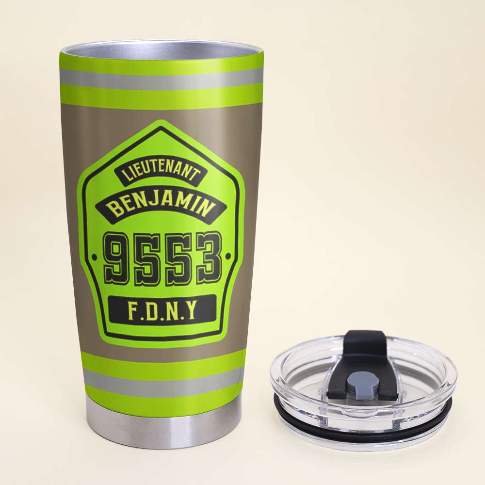 Firefighter Tumbler, Firefighter Personalized Tumbler Gift - Tumbler Cup - GoDuckee