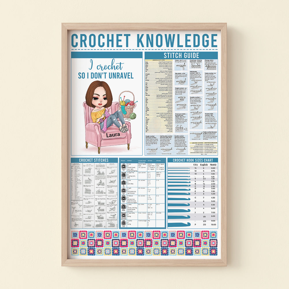 Crochet Knowledge I Crochet So I Don't Unravel, Personalized Canvas Print, Gift for Crochet Lovers - Poster & Canvas - GoDuckee