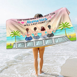 The Tan Will Fade But The Memories Will Last Forever, Personalized Beach Towel, Gift for Camping Girls - Beach Towel - GoDuckee