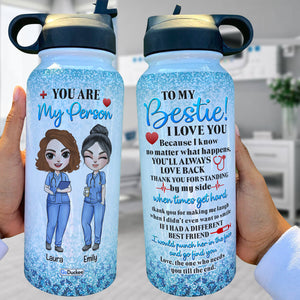 Personalized Nurse Besties Water Bottle - To My Bestie! I Love You - Water Bottles - GoDuckee