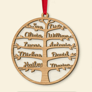 Personalized Family Ornament, Custom Family Name Tree, Christmas Tree Decor - Ornament - GoDuckee