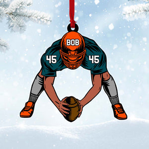 American Football Player Pose Personalized Acrylic Ornament - Ornament - GoDuckee