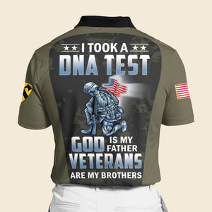 God And Veterans DNA - Custom Military Branch Polo Shirt Gift For Him, Brothers, Sisters - AOP Products - GoDuckee