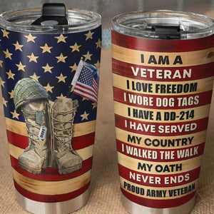 Personalized Military Tumbler Cup - My Oath Never Ends - Military Gifts - Boots with Dogtag - Tumbler Cup - GoDuckee