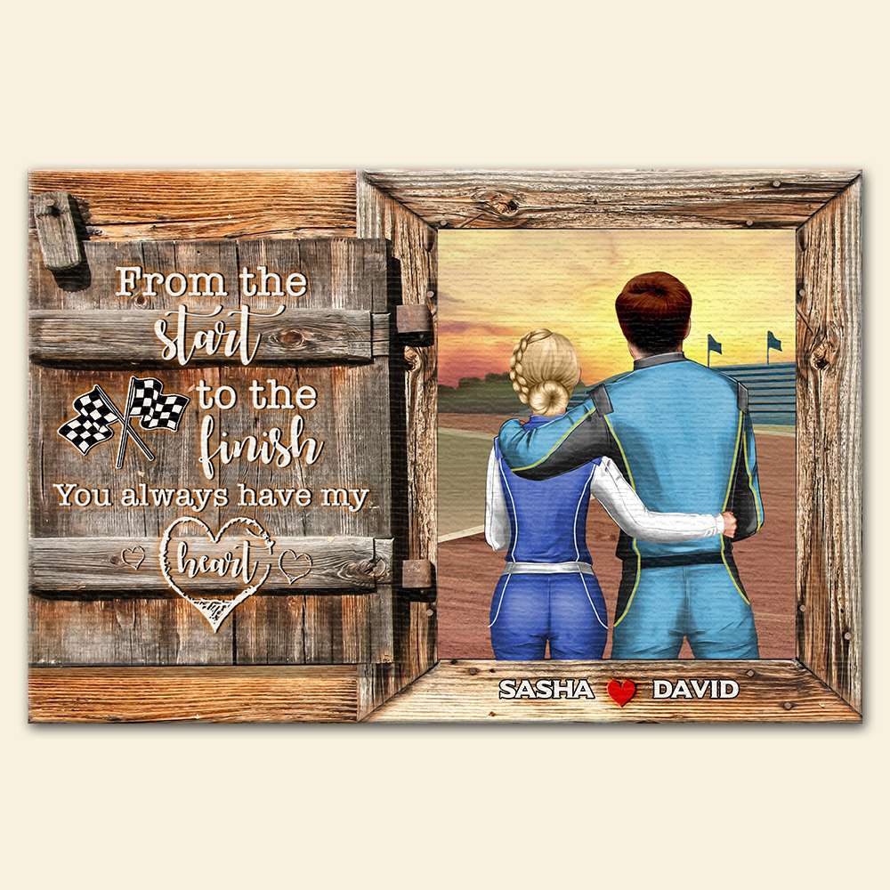 Personalized Racing Couple Poster - From The Start To The Finish - Window Frame - Poster & Canvas - GoDuckee