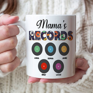 Mama's Records Personalized Coffee Mug, Mother's Day Gift For Vinyl Lovers DR-WHM-06qhti110423 - Coffee Mug - GoDuckee