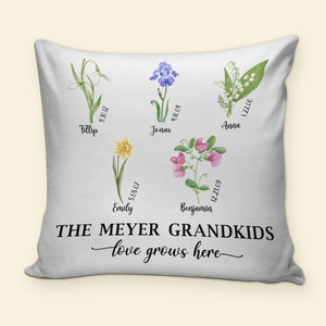 Love Grows Here, Flowers Garden Family Pillow - Pillow - GoDuckee