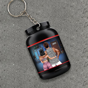 Personalized Gym Couple Keychain - At The Gym With My Beast/Beauty - Keychains - GoDuckee