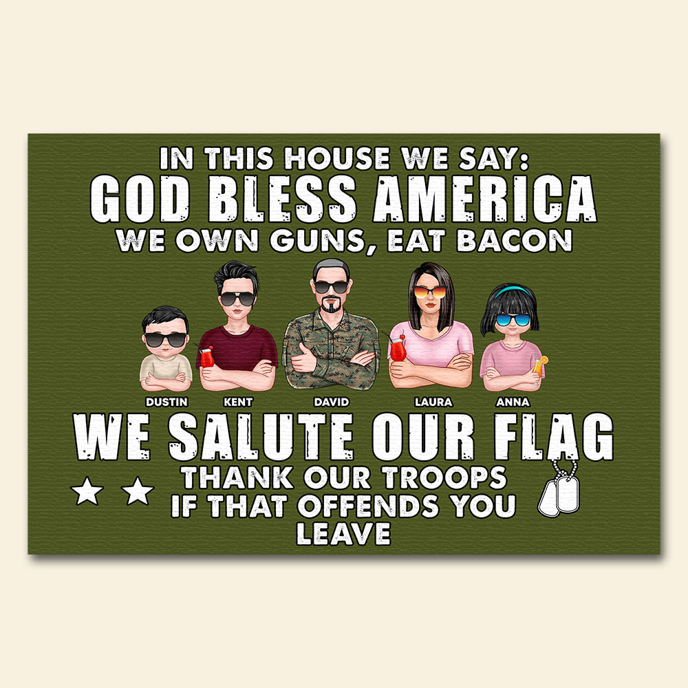 Veteran In This House We Say - Personalized Doormat - Doormat - GoDuckee