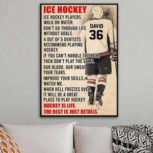 Personalized Hockey Player Poster - Hockey Is Life The Rest Is Just Details - Retro - Poster & Canvas - GoDuckee