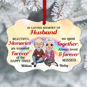 In Loving Memory Of Husband Personalized Heaven Couple, Christmas Tree Decor - Ornament - GoDuckee