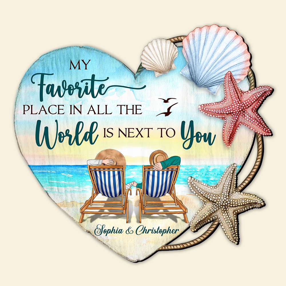My Favorite Place In All The World Is Next To You Personalized Layer Wood Sign - Wood Sign - GoDuckee