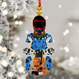 Personalized Motocross Ornament, Christmas Gift For Motocross Lovers - Ornament - GoDuckee