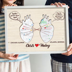 Together Forever Never Apart Personalized Couple Canvas Print, Custom Love Map - Poster & Canvas - GoDuckee